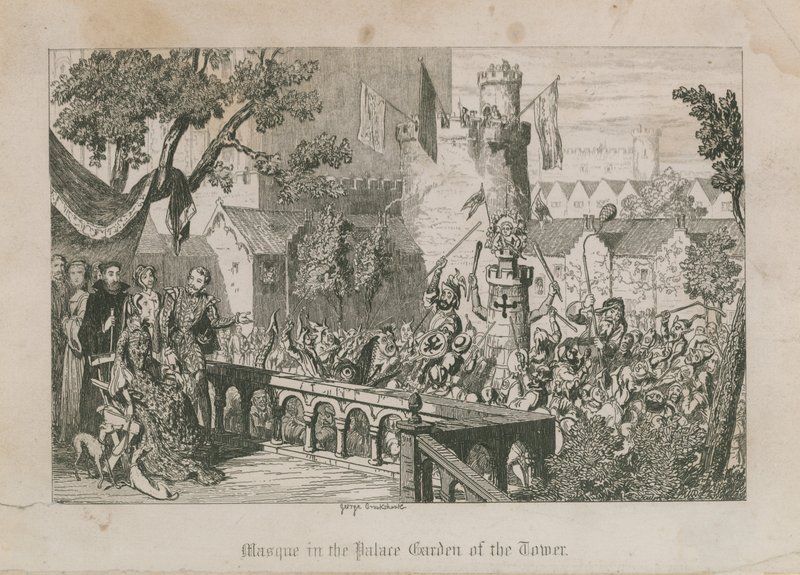 Maskerade in de Paleistuin van de Toren door George Cruikshank