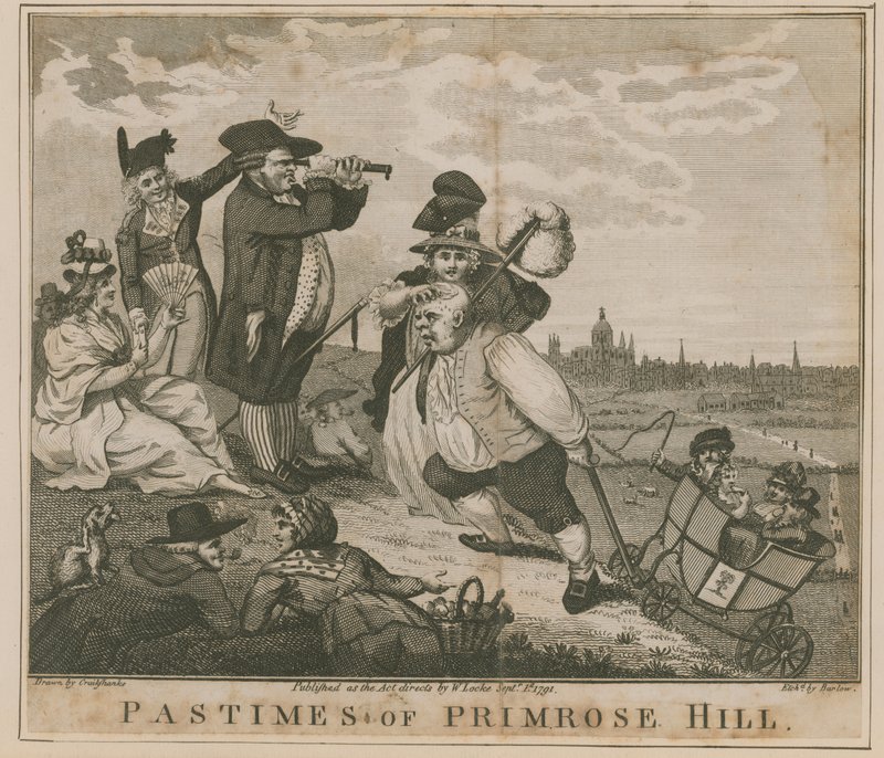 Vrijetijdsbesteding van Primrose Hill door George Cruikshank