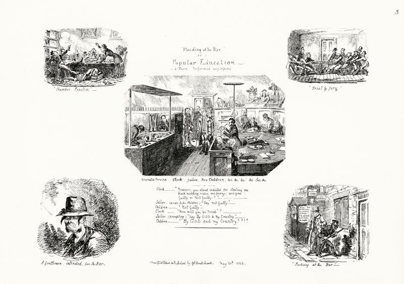 Pleiten aan de Bar, of Populaire Educatie door George Cruikshank