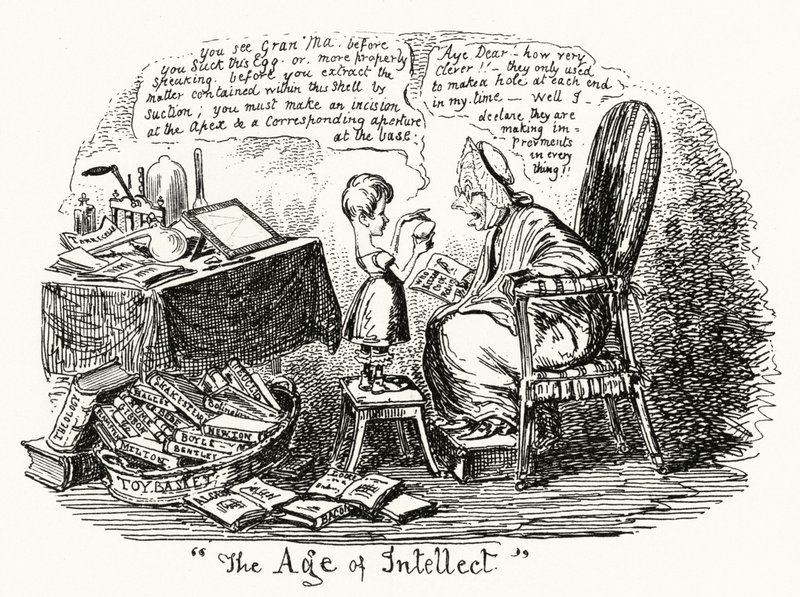 Het Tijdperk van Intellect (gravure) door George Cruikshank