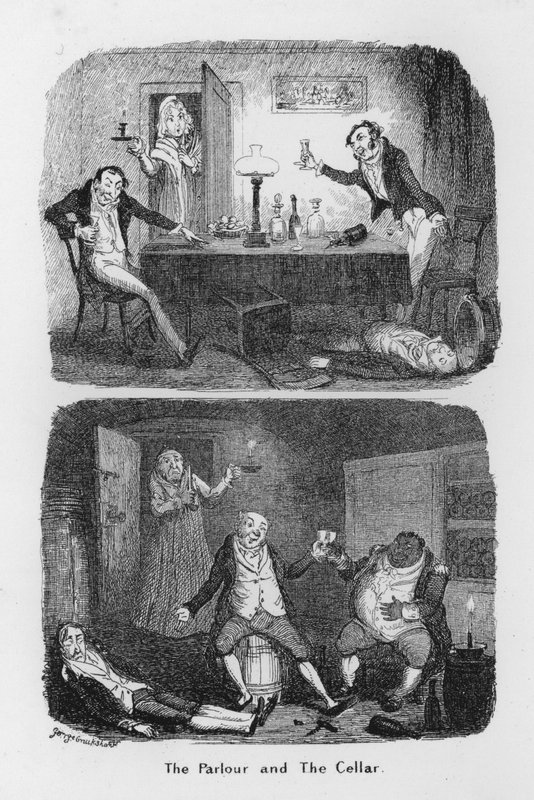 De Salon en de Kelder door George Cruikshank