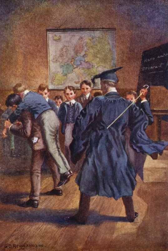 Een paar scherpe sneden was alles wat meneer Rose hen gaf door George Derville (after) Rowlandson