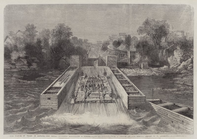 De Prins van Wales in Canada, Zijne Koninklijke Hoogheid daalt een Timer-Slide af in Ottawa door George Henry Andrews