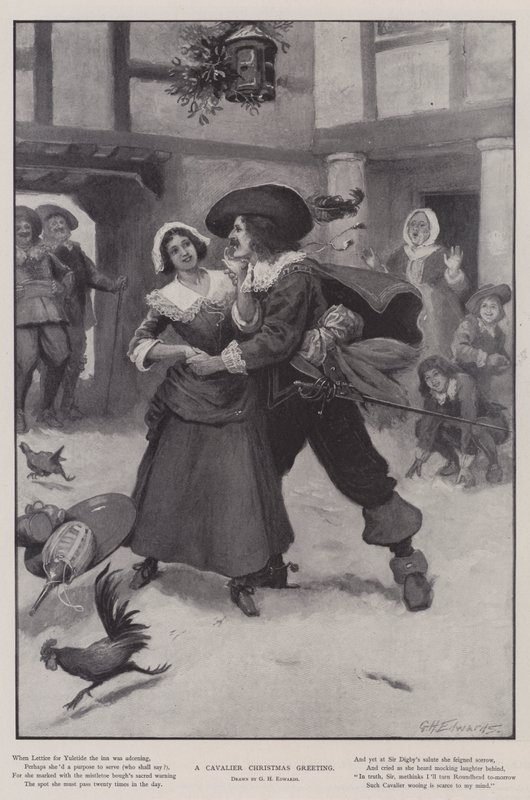 Een cavalier kerstgroet door George Henry Edwards