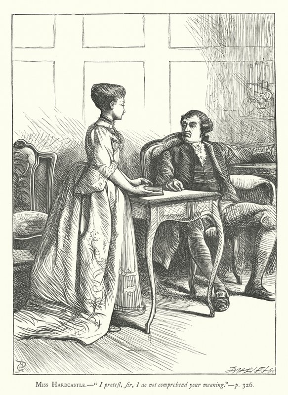 Illustratie voor She Stoops To Conquer door George John Pinwell