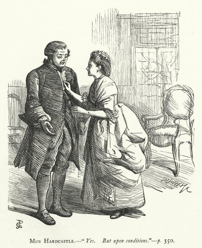 Illustratie voor She Stoops To Conquer door George John Pinwell