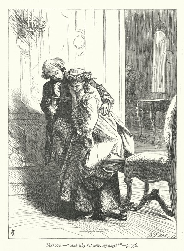 Illustratie voor She Stoops To Conquer door George John Pinwell