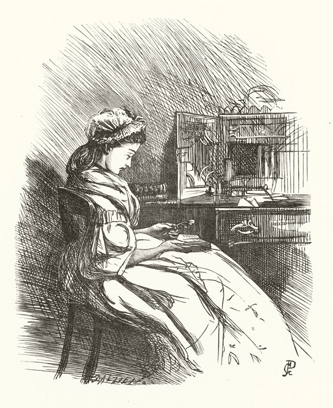 Illustratie voor Stanzas on Woman door George John Pinwell
