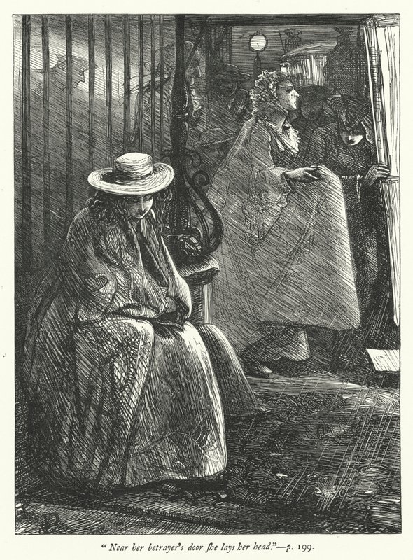 Illustratie voor The Deserted Village (gravure) door George John Pinwell