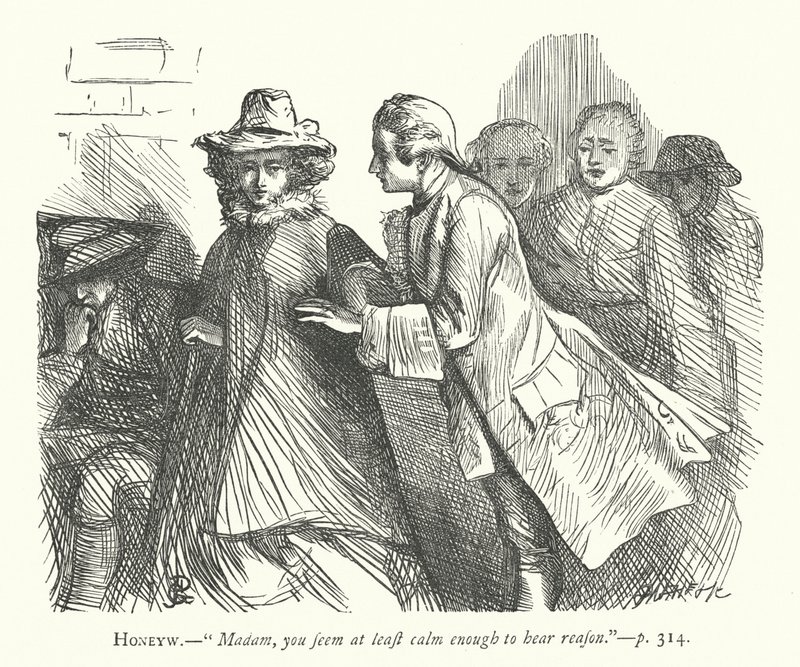 Illustratie voor The Good-Natured Man door George John Pinwell
