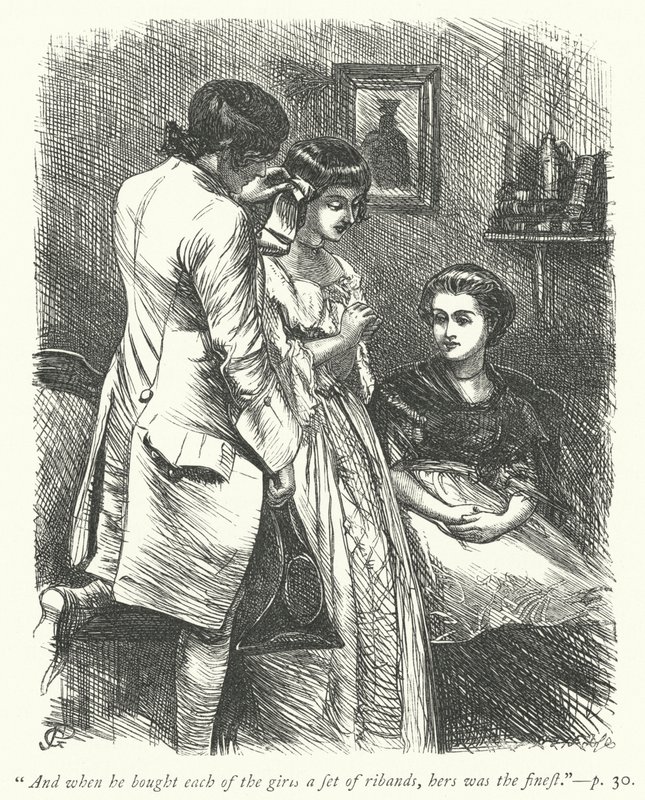 Illustratie voor The Vicar of Wakefield (gravure) door George John Pinwell