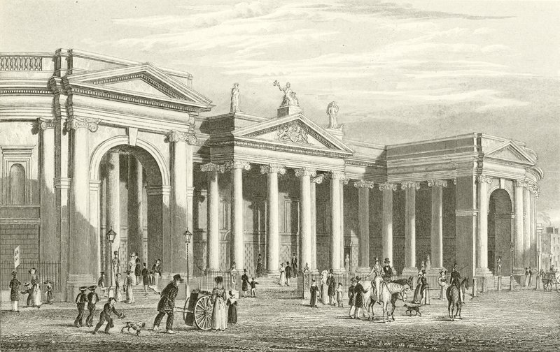 Bank of Ireland, Dublin, Zuidportiek door George Petrie