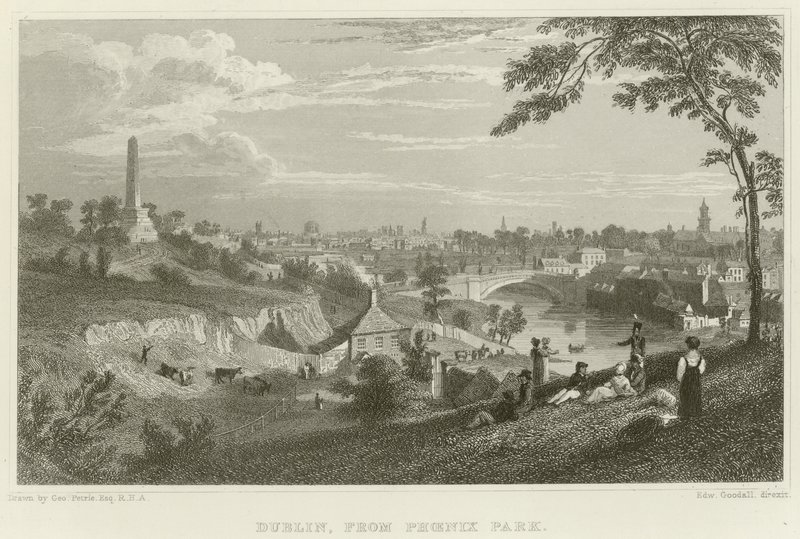 Dublin vanuit Phoenix Park door George Petrie