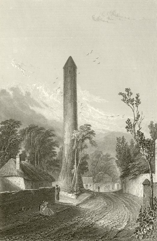 De ronde toren van Clondalkin, Dublin, Ierland door George Petrie
