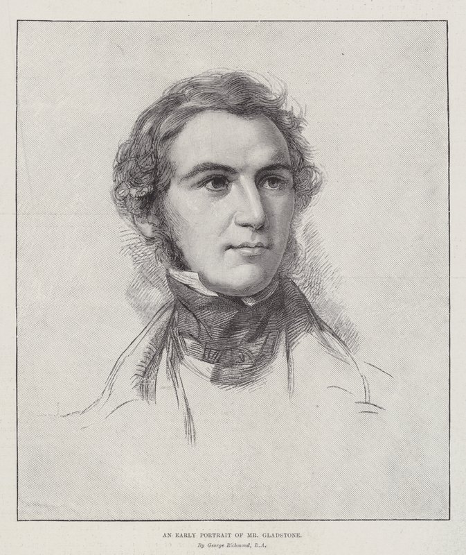 Een Vroeg Portret van Mr Gladstone door George Richmond