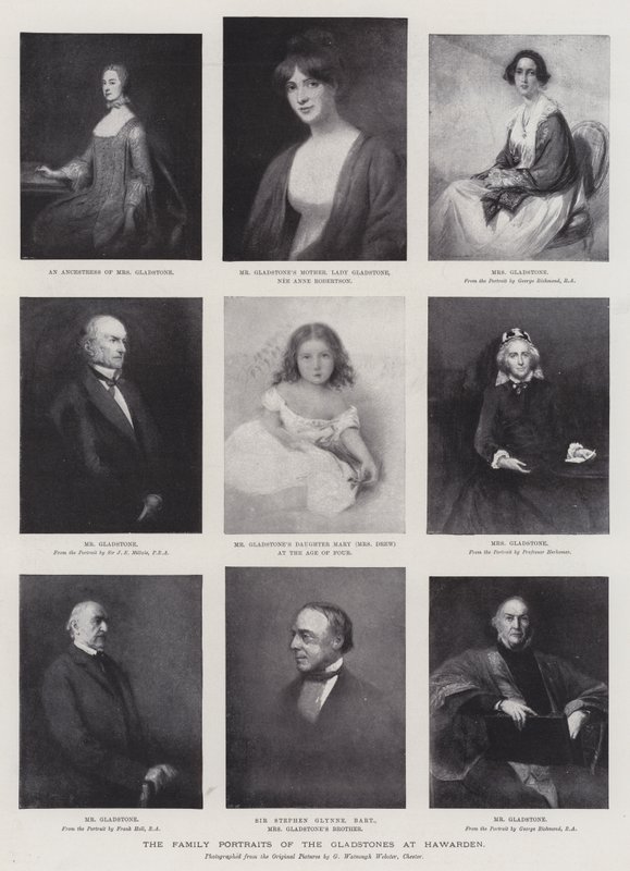 De Familieportretten van de Gladstones in Hawarden door George Richmond