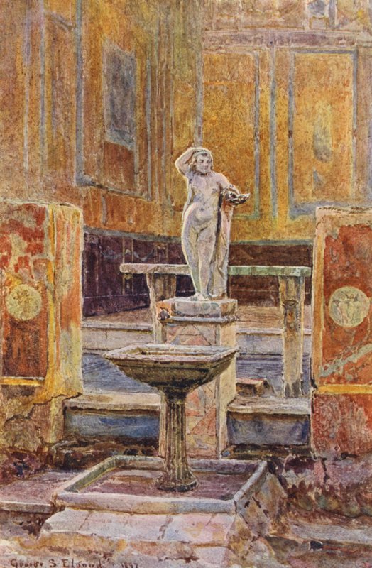 Italiaanse Tuinen: Casa del Balcone Pensile, Pompei door George Samuel Elgood