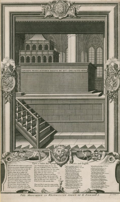 Het Monument van Koning Edward I door George Vertue