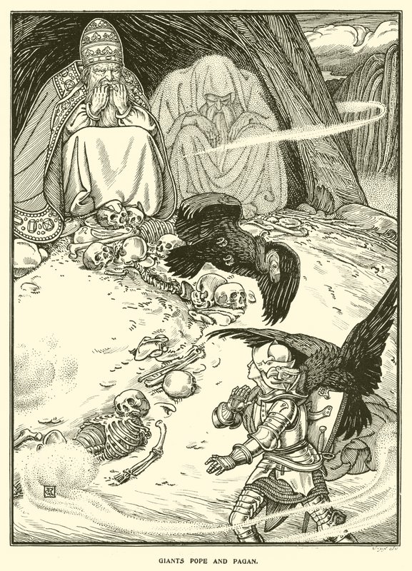 Reuzen Paus en Heiden door George Woolliscroft Rhead