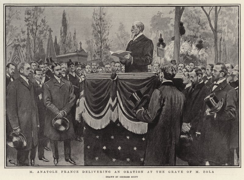 M Anatole France houdt een redevoering bij het graf van M Zola door Georges Bertin Scott