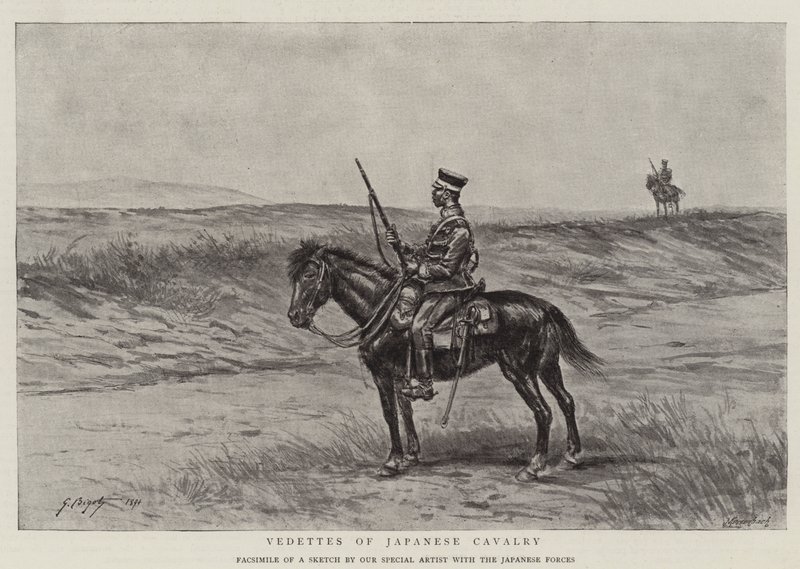 Vedettes van de Japanse cavalerie door Georges Ferdinand Bigot