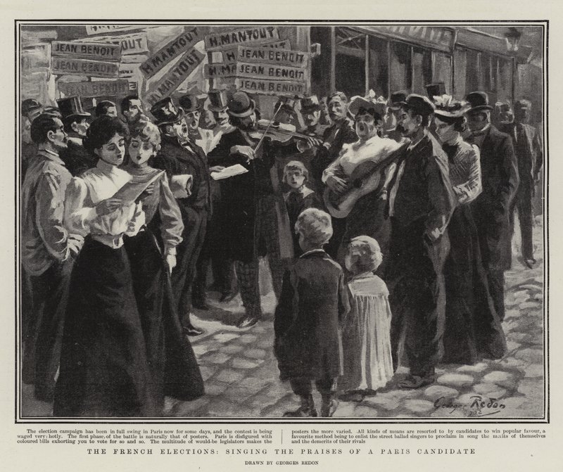 De Franse Verkiezingen, het Prijzen van een Parijse Kandidaat door Georges Redon