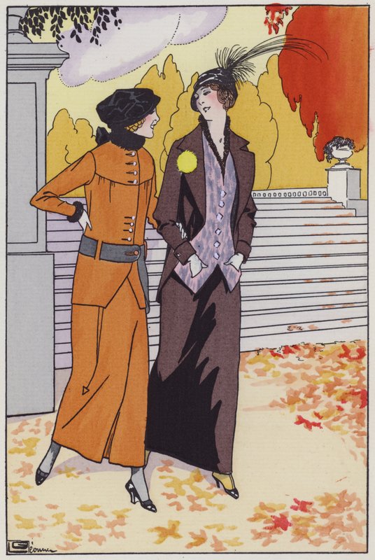 Damesmode uit de jaren 1920 door ontwerpster Augusta Bernard door Georges Leonnec
