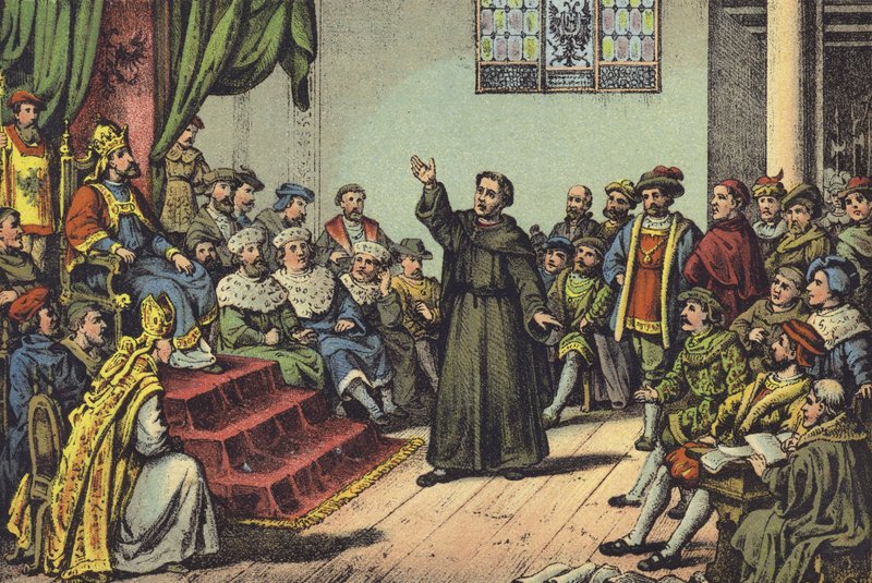 Luther voor de Rijksdag van Worms door German School