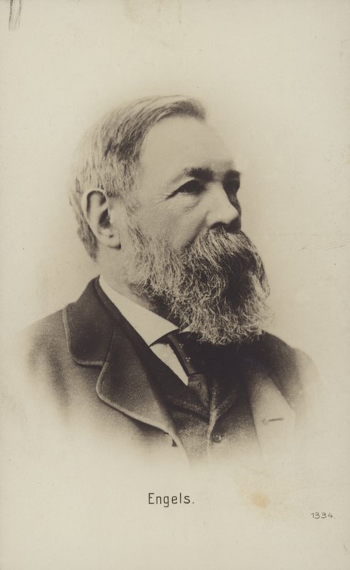 Friedrich Engels (1820-1895), Duits politiek theoreticus, sociaal wetenschapper en schrijver (z/w foto) door German Photographer
