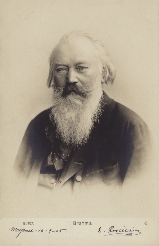 Johannes Brahms, Duits componist en pianist (1833-1897) (z/w foto) door German Photographer