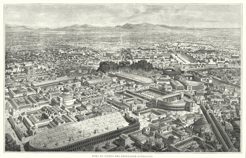 Oud Rome in de tijd van keizer Marcus Aurelius door German School
