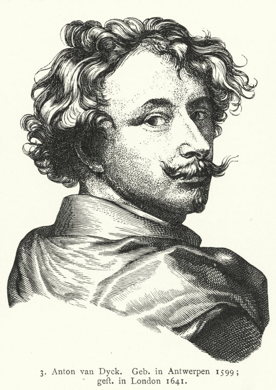 Anthony van Dyck, Vlaamse barokkunstenaar (gravure) door German School