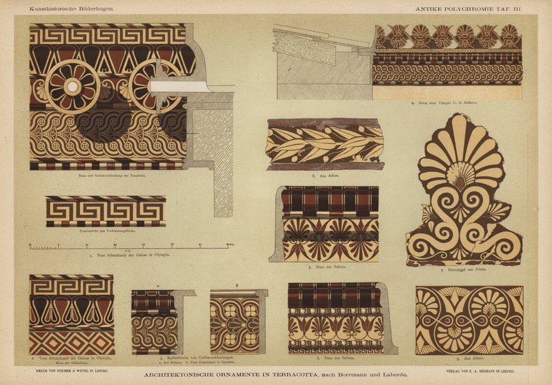 Architectonische ornamenten in terracotta door German School