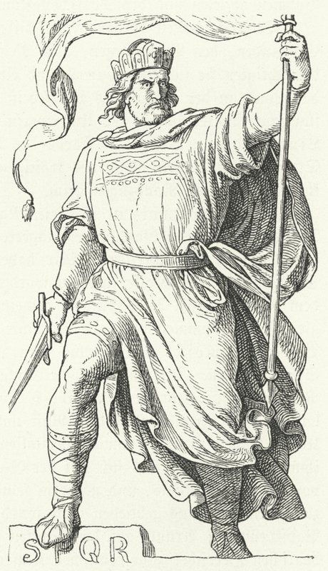Arnulf van Karinthië, betwiste koning van Italië en Heilige Roomse Keizer (gravure) door German School