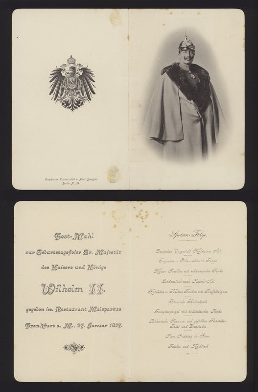 Banket ter ere van de verjaardag van Kaiser Wilhelm II van Duitsland, Frankfurt, 27 januari 1897 door German School