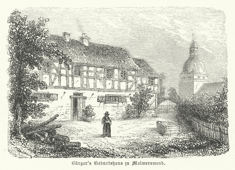 Geboorteplaats van de Duitse dichter Gottfried August Buerger, Molmerswende door German School