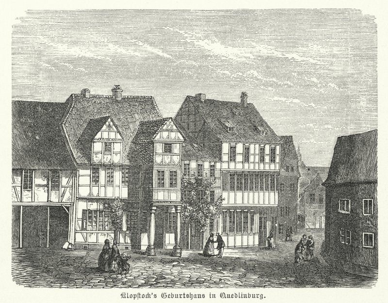 Geboorteplaats van de dichter Friedrich Gottlieb Klopstock, Quedlinburg, Duitsland door German School