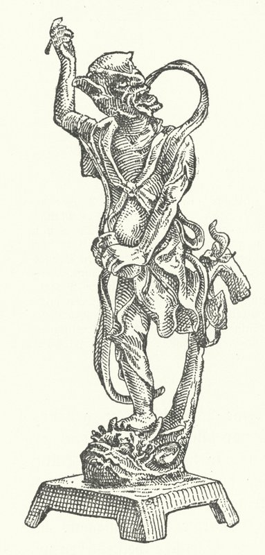 Bronzen standbeeld van Kui Xing, Chinese god van de literatuur door German School