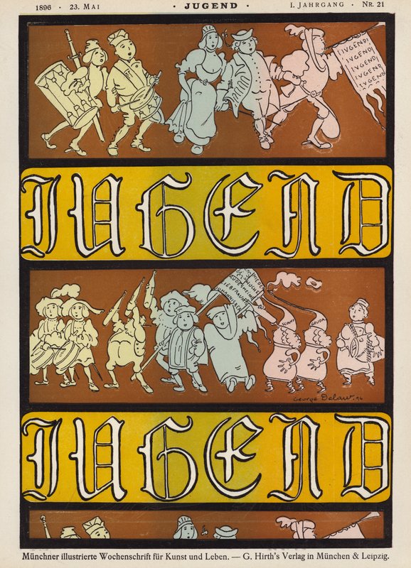 Omslagillustratie voor Jugend magazine, 1896 door German School
