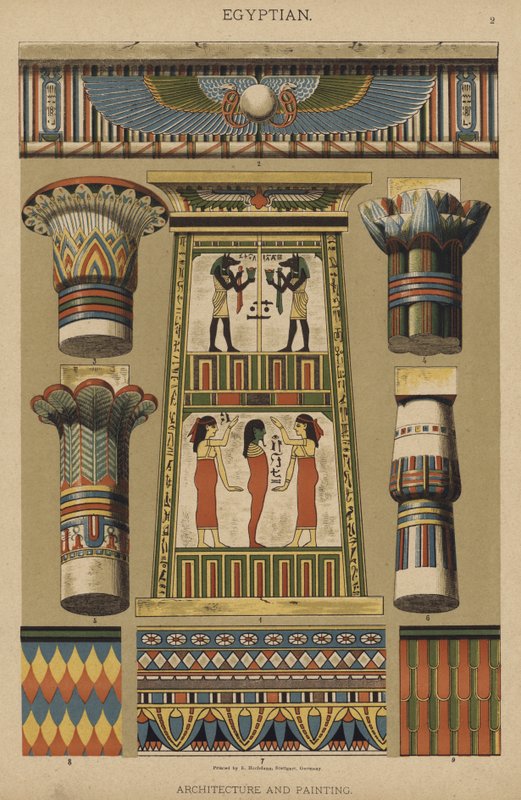 Egyptisch, Architectuur en Schilderkunst door German School