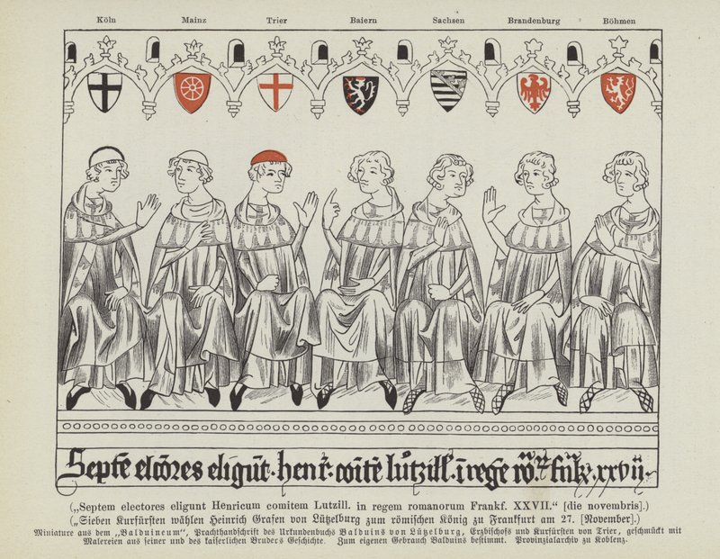 Verkiezing van Hendrik VII van Luxemburg tot Heilige Roomse Keizer, Frankfurt, 27 november 1308 door German School