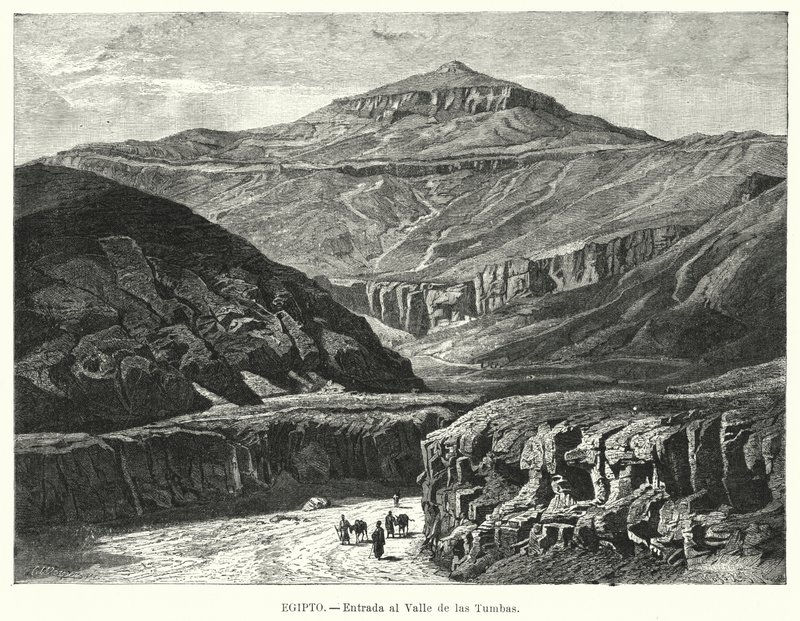 Ingang van de Vallei der Koningen, Egypte door German School