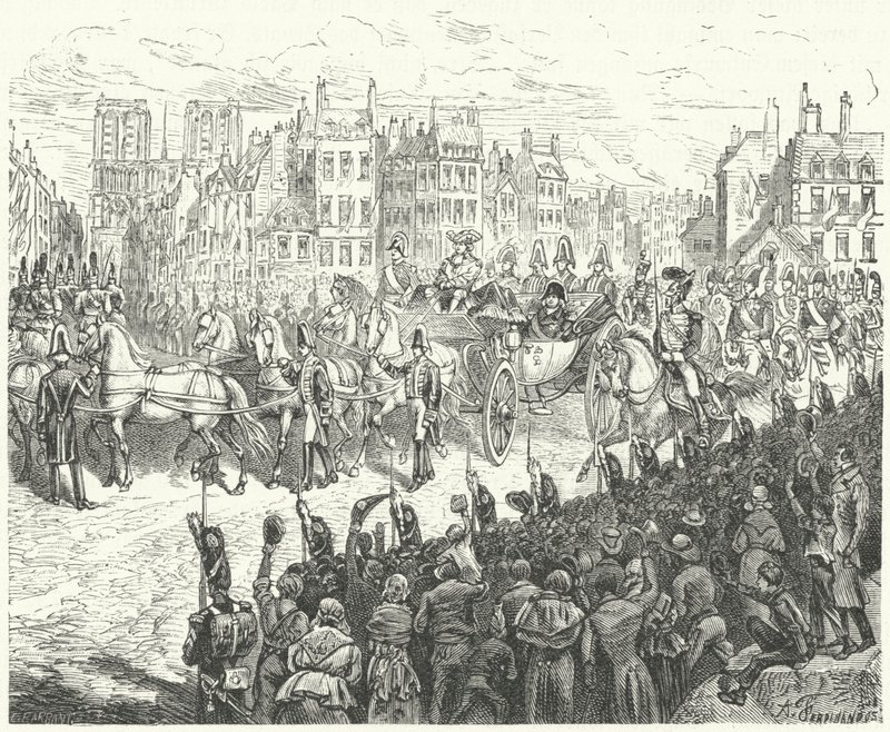 Intocht van koning Lodewijk XVIII in Parijs, 1814 door German School