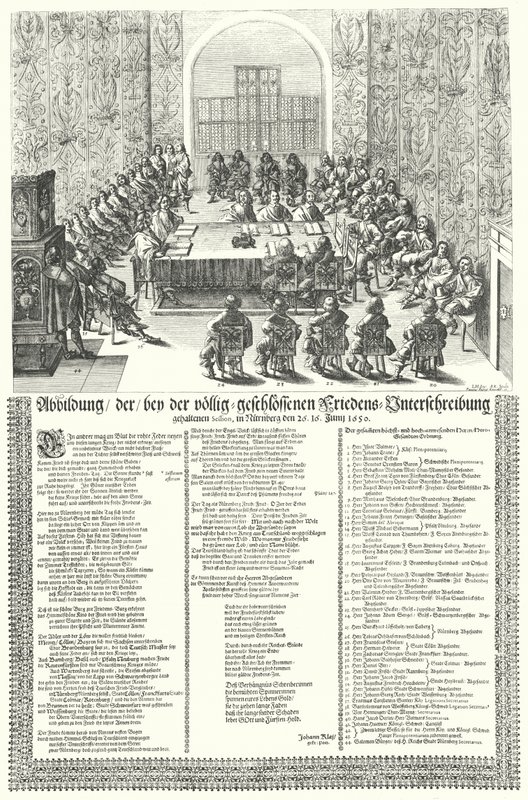 Europese vredescongres gehouden in Neurenberg in 1650 na de Dertigjarige Oorlog door German School