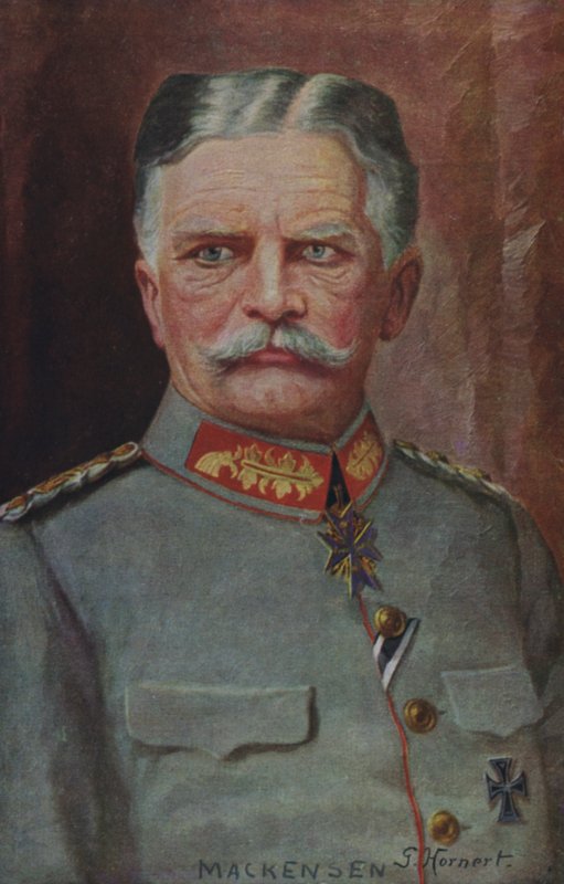 Veldmaarschalk August von Mackensen, Duits militair bevelhebber in de Eerste Wereldoorlog (kleurenlitho) door German School