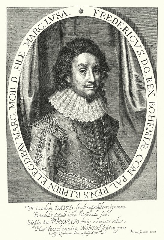 Frederik I, koning van Bohemen, de Winterkoning (gravure) door German School