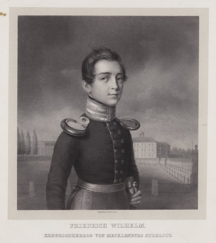 Frederik Willem, erfelijke groothertog van Mecklenburg-Strelitz (litho) door German School