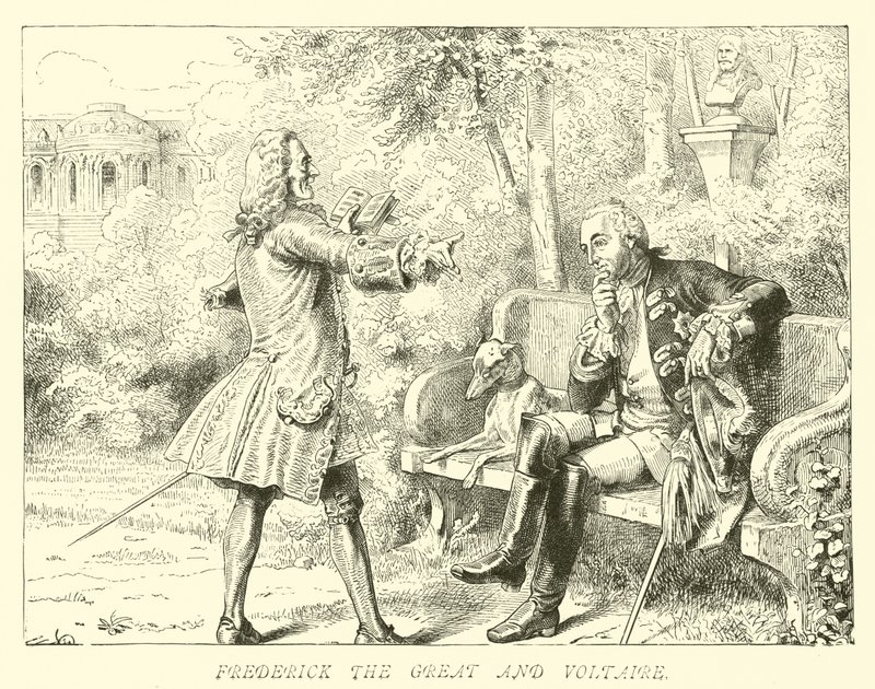 Frederik de Grote en Voltaire door German School