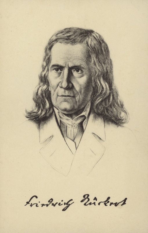 Friedrich Rueckert (1788-1866), Duits dichter, vertaler en hoogleraar oosterse talen (litho) door German School