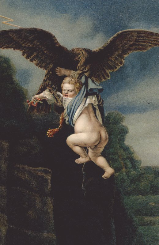 Ganymedes in de klauwen van de adelaar door German School